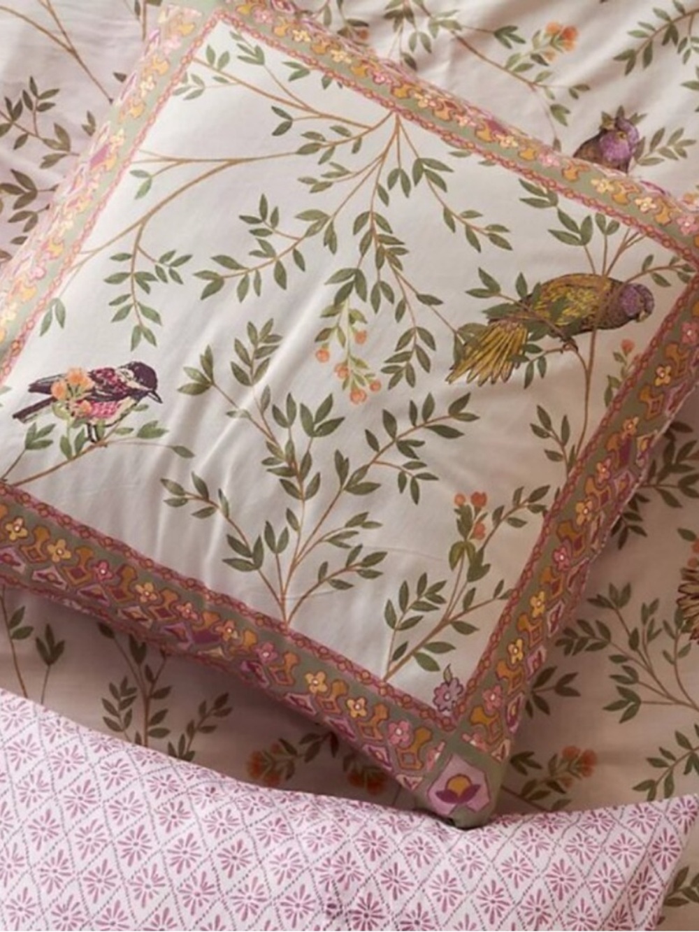 Anthropologie (1) 100% Organic Cotton Priyanka Blossom Euro Sham NEW